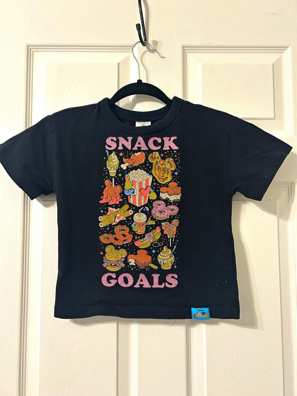 Disney Parks Disneyland Snack Goals Black T-Shirt Youth M Girl Graphic Tee